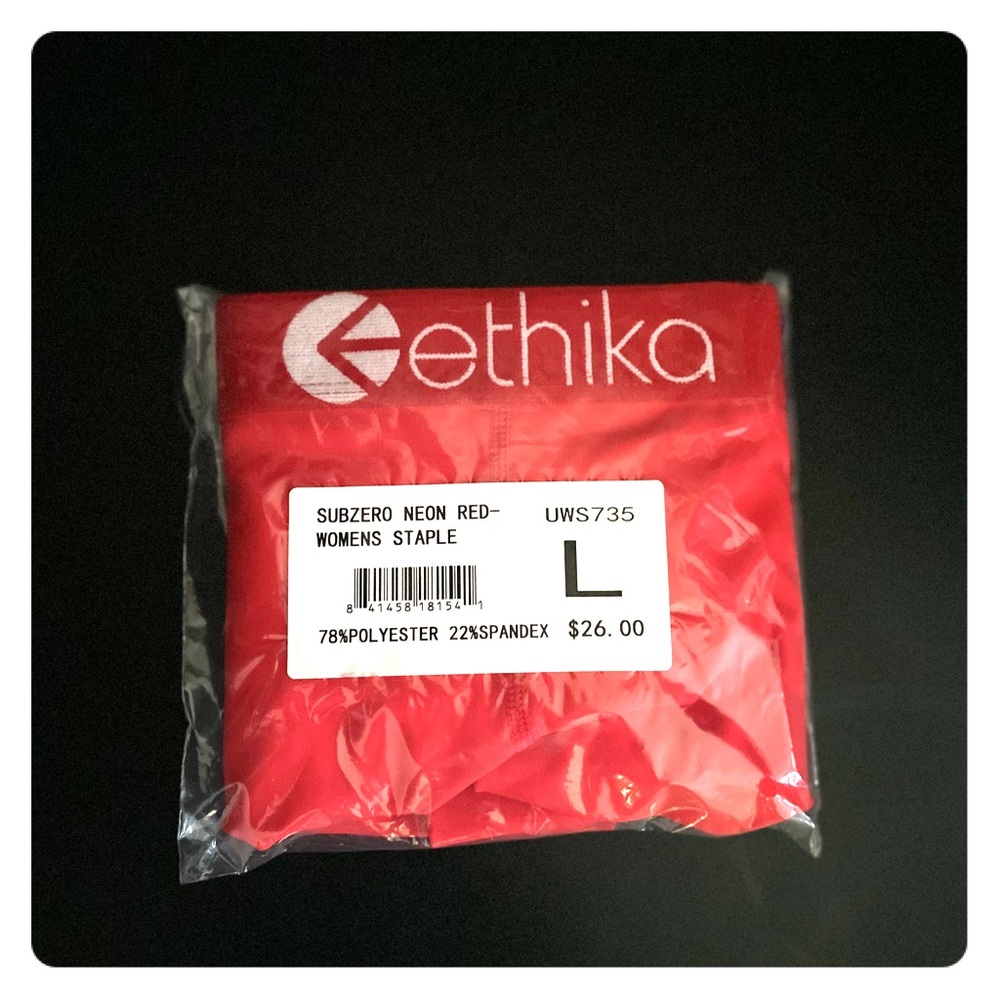 ETHIKA - SUBZERO PERFORMANCE- NEON RED SHORTS - Picture 2 of 4